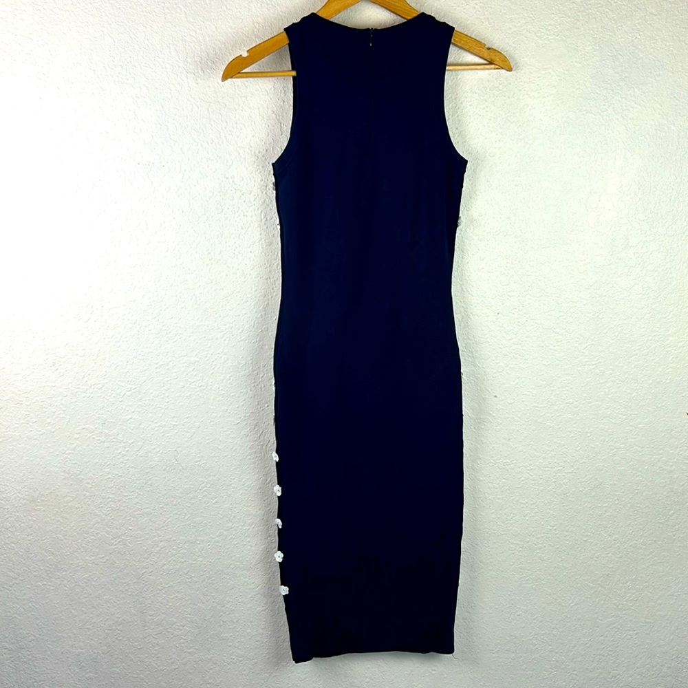 Perfect Michael Kors midi knit sleeveless beaded flower dress XS - Picture 9 of 10